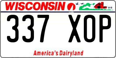WI license plate 337XOP