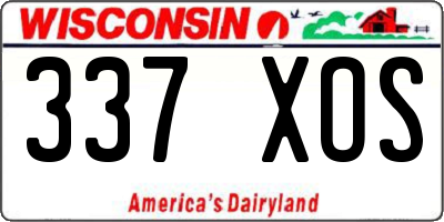 WI license plate 337XOS