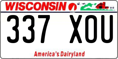 WI license plate 337XOU