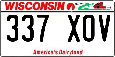 WI license plate 337XOV