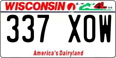 WI license plate 337XOW