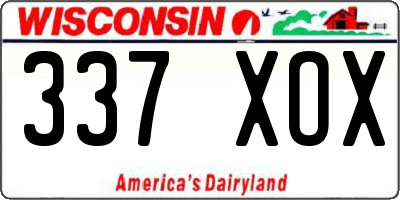 WI license plate 337XOX