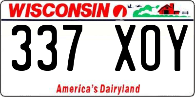 WI license plate 337XOY