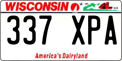 WI license plate 337XPA