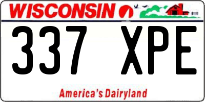 WI license plate 337XPE