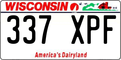 WI license plate 337XPF