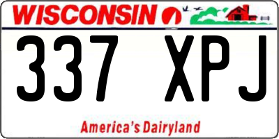 WI license plate 337XPJ