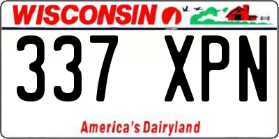 WI license plate 337XPN