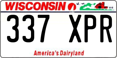 WI license plate 337XPR