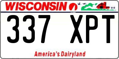 WI license plate 337XPT