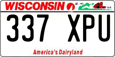 WI license plate 337XPU