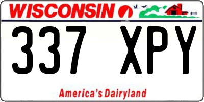 WI license plate 337XPY