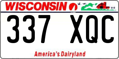 WI license plate 337XQC