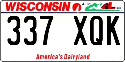 WI license plate 337XQK