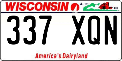WI license plate 337XQN
