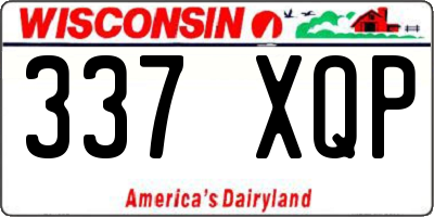 WI license plate 337XQP
