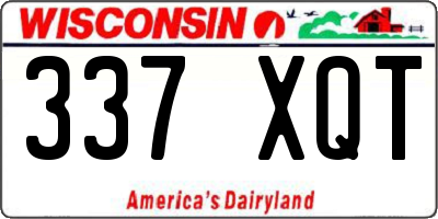 WI license plate 337XQT