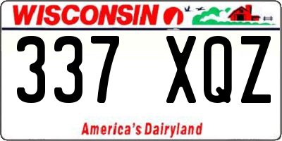 WI license plate 337XQZ