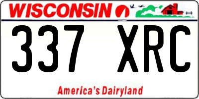 WI license plate 337XRC