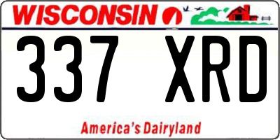 WI license plate 337XRD