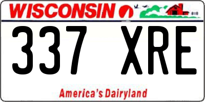 WI license plate 337XRE