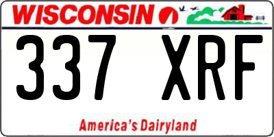 WI license plate 337XRF
