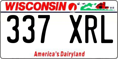 WI license plate 337XRL