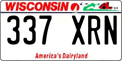 WI license plate 337XRN