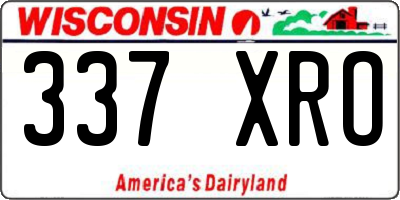 WI license plate 337XRO