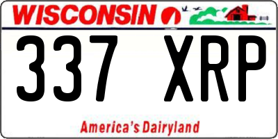 WI license plate 337XRP