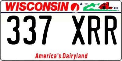 WI license plate 337XRR