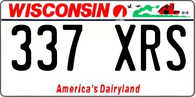 WI license plate 337XRS