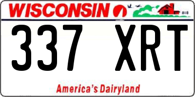 WI license plate 337XRT
