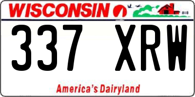 WI license plate 337XRW