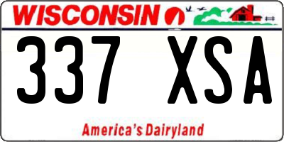 WI license plate 337XSA