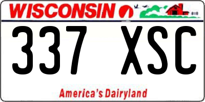 WI license plate 337XSC