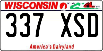 WI license plate 337XSD