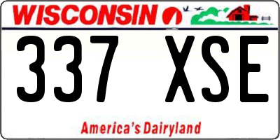WI license plate 337XSE