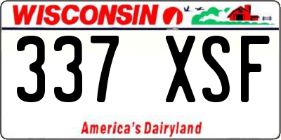WI license plate 337XSF