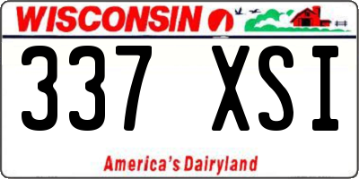 WI license plate 337XSI