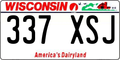 WI license plate 337XSJ
