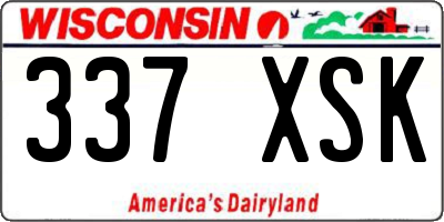 WI license plate 337XSK