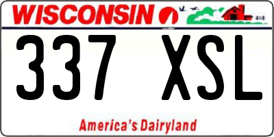 WI license plate 337XSL