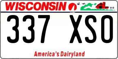 WI license plate 337XSO