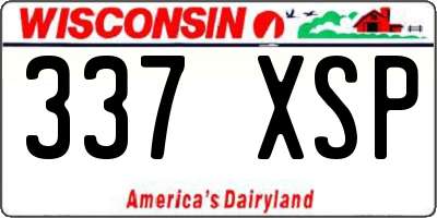 WI license plate 337XSP