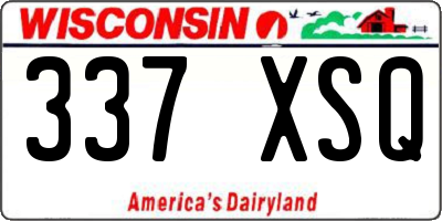 WI license plate 337XSQ