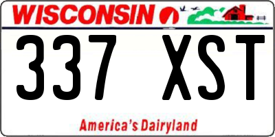 WI license plate 337XST