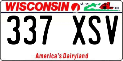 WI license plate 337XSV