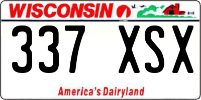 WI license plate 337XSX