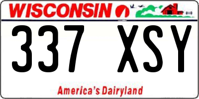 WI license plate 337XSY